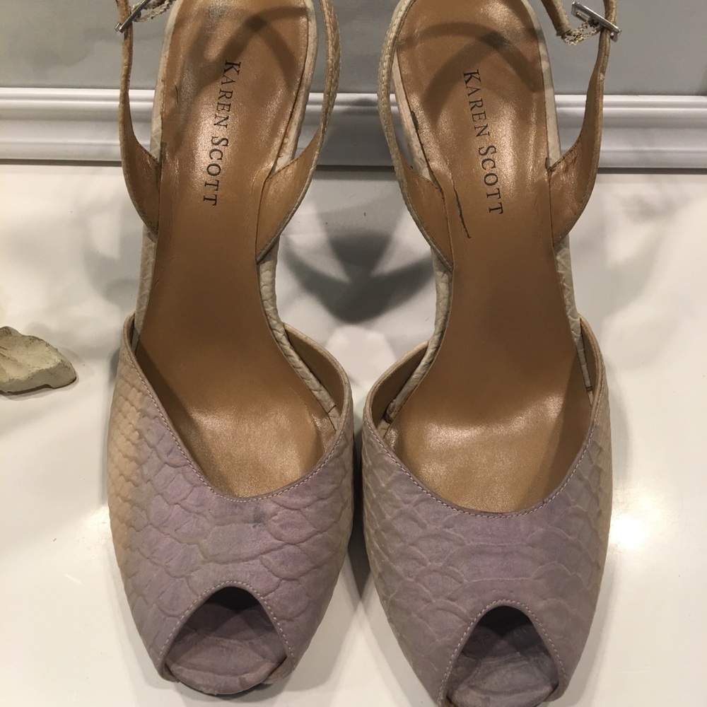 Karen Scott Slingback Ombré Snake Dorsay Peeptoe